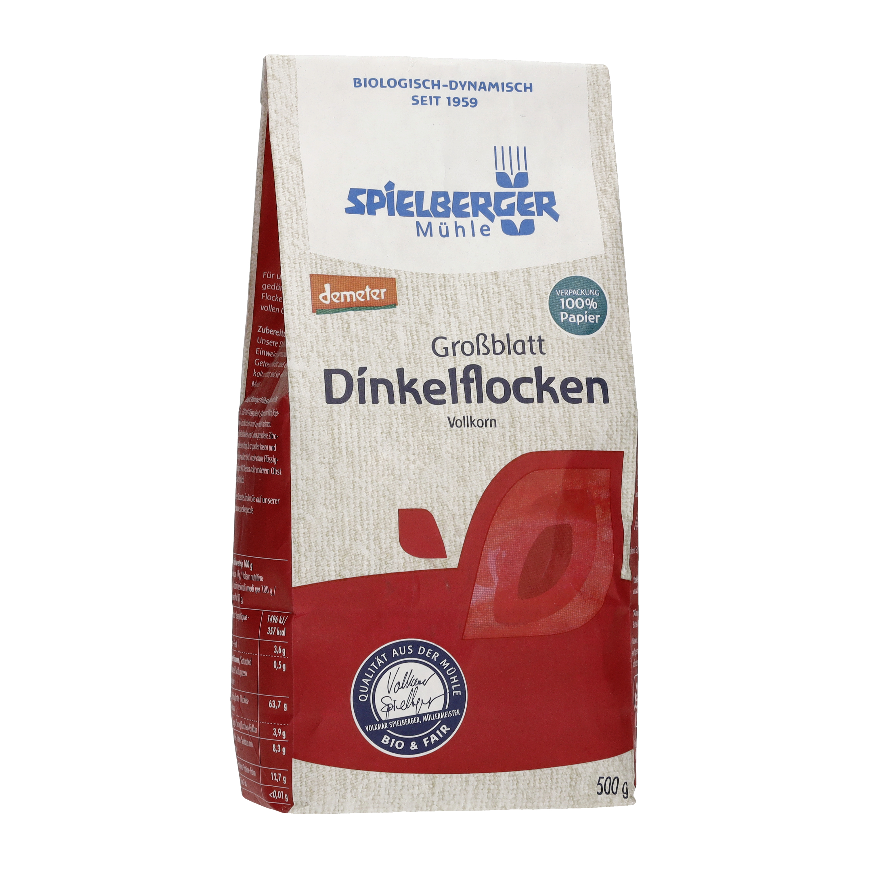 Dinkelflocken, Großblatt, demeter - 500g