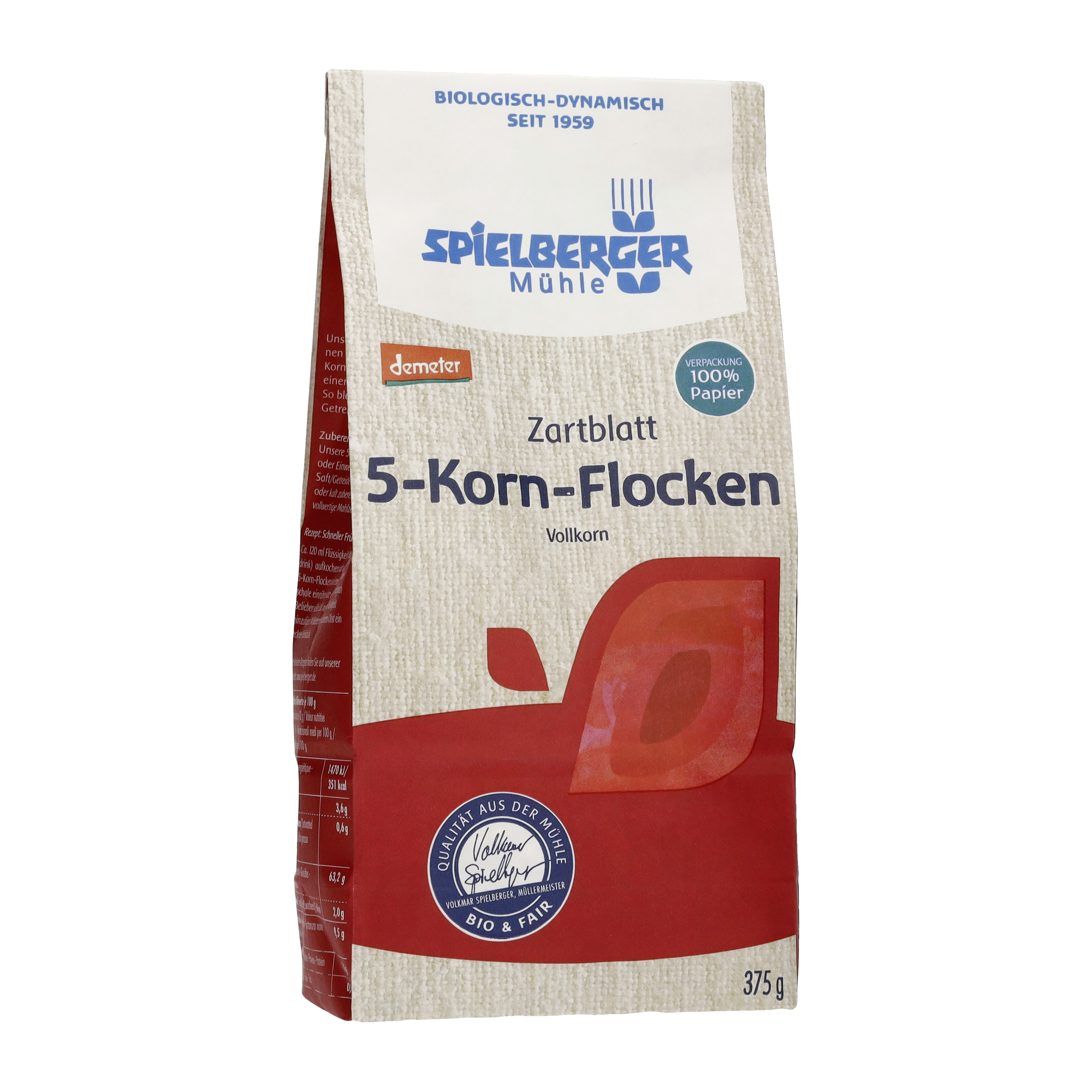 5-Korn-Flocken, Zartblatt, demeter - 375g