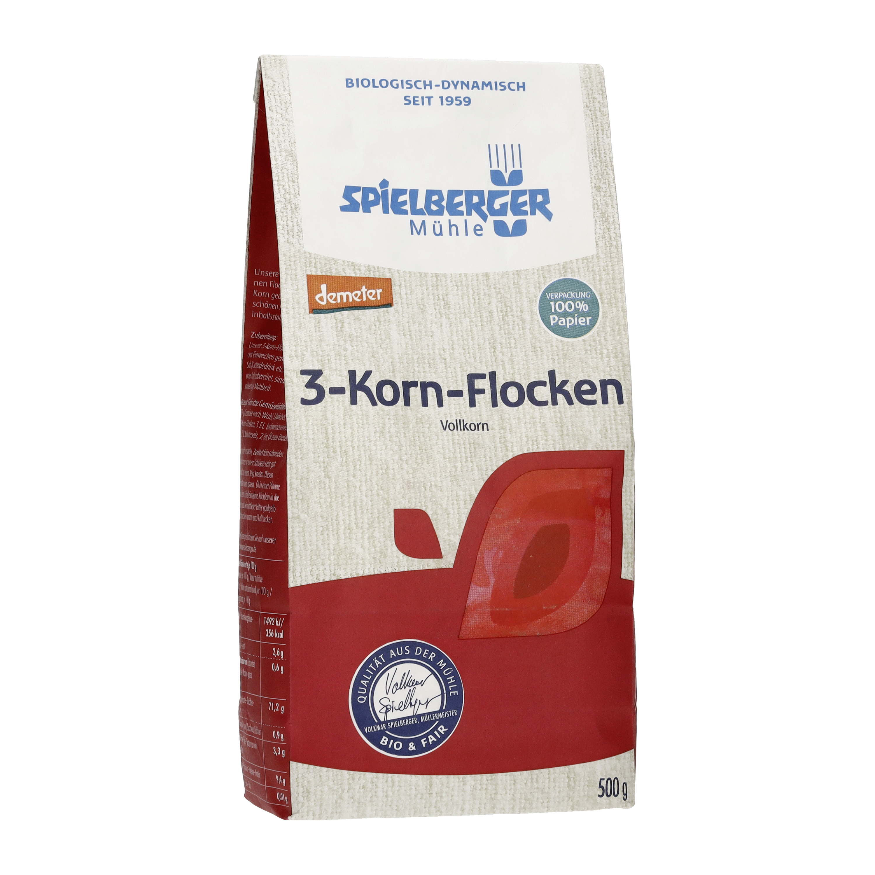 3-Korn-Flocken, demeter - 500g