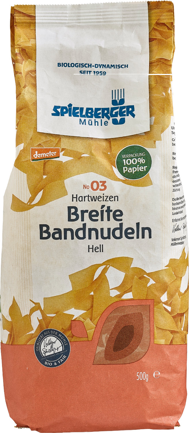 Hartweizen Breite Bandnudeln, demeter - 500g